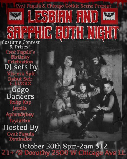 CVNT FAGULA & CHICAGO GOTHIC SCENE PRESENT: LESBIAN & SAPPHIC GOTH NIGHT