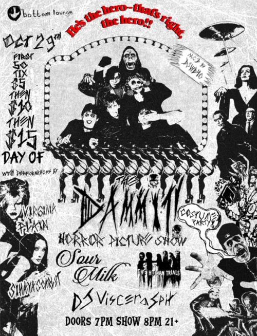 Dammit! with Sour Milk, The Human Trials, DJ Viscera Spit and performances by Sihaya Scarlet, Virginia Plain