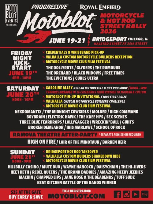 Motoblot 2026 with The Dollyrots, Glyders, The Rumours, The Orchard, Black Widows Empire, Free Times, The Evictions, Curls Ultra