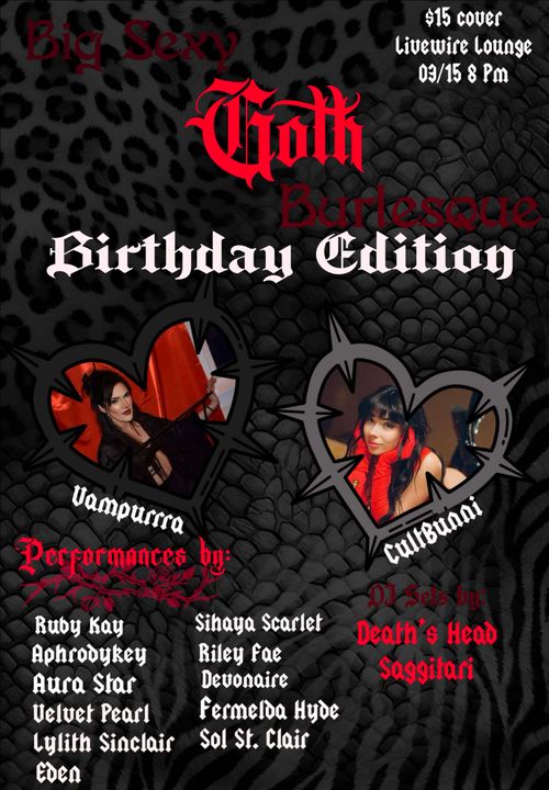 Big Sexy Goth Burlesque: Birthday Edition with Vampurrra and CultBunni